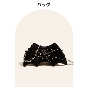 日本バッグ设计创意蝙蝠翅膀迷你小包包2023新款蜘蛛网链条单肩包