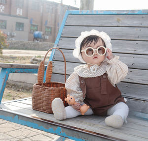 ins韩风儿童太阳镜婴儿眼镜防紫外线复古时尚卡通遮阳镜拍照墨镜