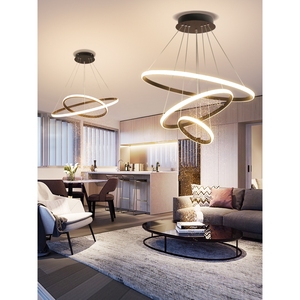 欧普照明2024年新款北欧客厅灯简约现代餐厅灯环形吊灯办公室创意