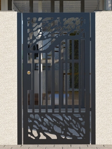现代不锈钢别墅花园院子小门定制户外铁门庭院门单双开围墙栅栏门