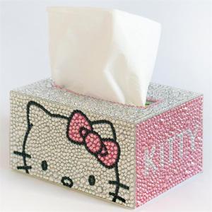 diy哆啦A梦钻石纸巾盒家居车载贴钻KT猫抽纸盒儿童创意粘钻卷纸盒
