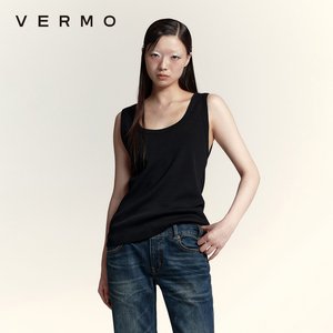 VERMO「品质经典计划」高捻羊毛长绒棉 高弹罗纹宽肩紧身背心