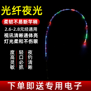 LED夜光筏竿竿稍光纤纳米玻纤半钛全钛合金夜钓桥伐杆不易断配节