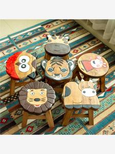 泰国小凳子家用实木矮凳儿童换鞋凳宝宝椅创意卡通动物小板凳木凳
