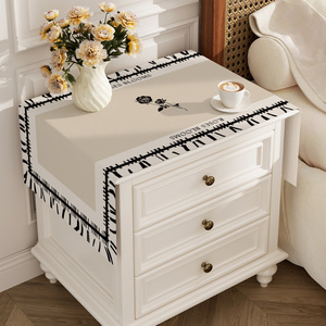 美式床头柜桌布棉麻长方形桌面保护盖布家用客厅茶几装饰台布布艺