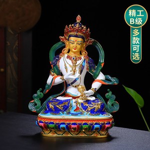 纯铜精工彩绘金刚萨埵佛像西藏传密宗居家供奉佛堂高档佛像摆件