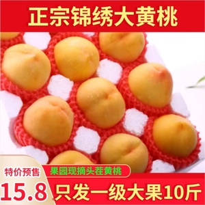 现摘黄桃新鲜水果10斤整箱毛桃脆桃可做黄桃罐头孕妇控糖包邮