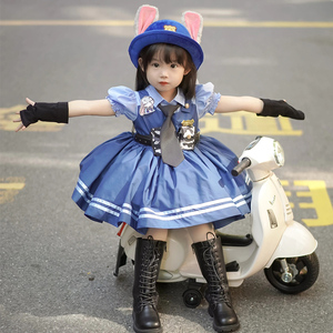 疯狂动物城cosplay朱迪警官可爱女童宝宝春夏小兔子舞台装表演服