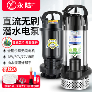 上海人民永陆无刷直流潜水泵高扬程48V60V72伏通用电动电瓶车抽水