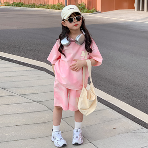 女童潮酷穿搭韩版夏季2024新款小女孩网红运动套装儿童女夏装衣服