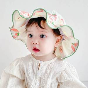 。洋气婴儿遮阳帽春秋款女宝宝渔夫帽1一2岁女童帽子夏天太阳防晒