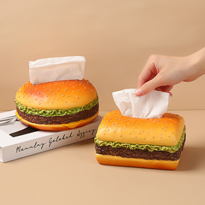 个性创意汉堡纸巾盒美式麦当劳复古客厅抽纸盒家用趣味装饰品摆件
