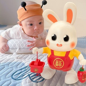 会唱歌跳舞小福兔婴儿抬头训练玩具摇摆电动机器人女孩儿童男孩