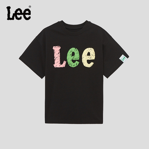 Lee男女童夏季圆领短袖2024新款中大童宽松儿童装女童半袖夏装T恤