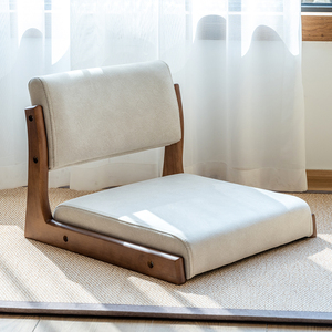 日本MUJIE床上椅子榻榻米座椅日式靠背凳子实木飘窗坐地和室椅