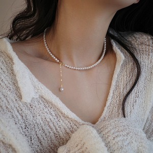天然淡水流苏珍珠项链女小众轻奢小米珠锁骨链设计感高级时尚颈链