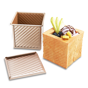 学厨水立方吐司盒带盖面包模具250g迷你小土司正方形不沾烘焙1720
