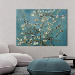 世界名画梵高杏花现代简约客厅手绘油画装饰画欧式美式高端挂画