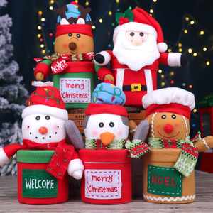 圣诞节平安夜装饰苹果罐子圣诞礼物盒子糖果礼品盒毛绒玩偶包装盒