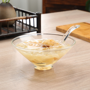 牡丹花茶泡茶碗斗笠玻璃泡茶碗日式耐热玻璃碗绿茶泡茶器甜品汤碗