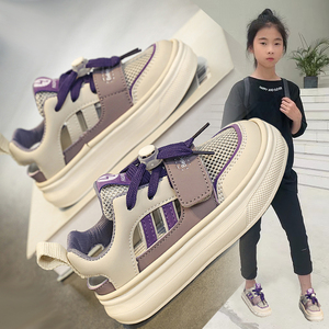 女童鞋鞋子新款夏季透气网面儿童运动板鞋中大童单网镂空女孩网鞋