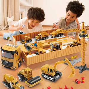 大型工程车玩具套装消防车合金挖掘机挖土集装箱吊车汽车儿童男孩