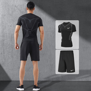 耐克健身套装男2024款专业田径跑步训练紧身衣晨跑吸汗速干运动服