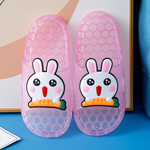 儿童拖鞋夏季女童卡通水晶塑料防滑浴室洗澡透明软底大童凉拖鞋