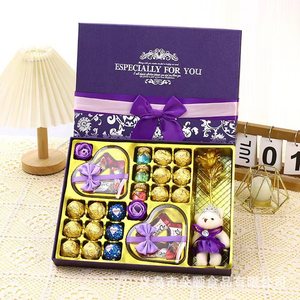 德芙巧克力礼盒装生日520情人节礼物送女友女生糖果爱心形浪漫