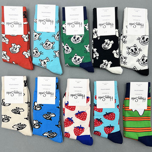 happysocks新款旗舰店女中筒袜瑞典潮牌HS纯棉百搭四季款外穿袜子