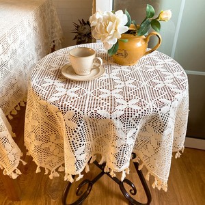 网红蕾丝镂空小圆桌茶几布罩布艺盖布美式茶几台布餐桌桌布盖布巾