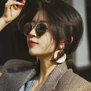 刘仁娜同款墨镜女款高级感小脸金属边框网红韩版小框太阳镜眼镜女