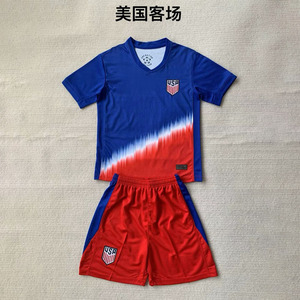 24-25新款美国客场国家队球衣成人足球服套装学生儿童短袖训练服
