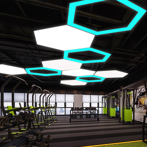 led六边形蜂巢吊灯商场超市造型灯健身房台球室氛围灯六角形吊灯