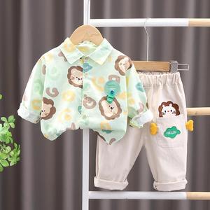 巴拉巴拉男童套装春装两件套宝宝洋气时髦衬衫衣服春夏季婴儿小孩