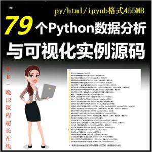 Python数据分析可视化项目实例源码代码实战案例Jupyter带数据集