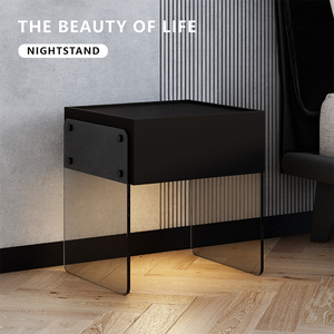 意式极简床头柜现代简约设计感创意北欧卧室收纳床边柜 ins储物柜