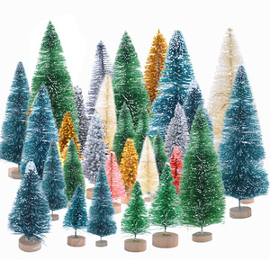 5pcs 5cm-12.5cm Mini Christmas e Gold Green Small Pine e Sis