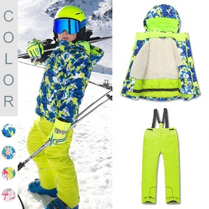 跨境电商正品网红新款滑雪服儿童套装男女加厚冲锋衣裤