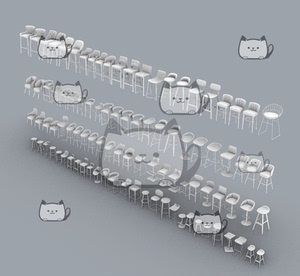 座椅 凳子 高脚凳 Blender 犀牛建模rhino/C4D/3Dmax/maya模型obj