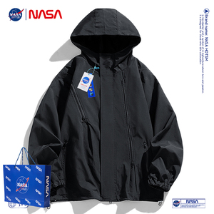 NASA联名三合一冲锋衣女羽绒内胆春季新款防风防水夹克户外套男款