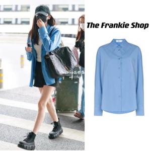 现货 The frankie shop 古力娜扎同款 休闲宽松防晒长袖衬衫上衣