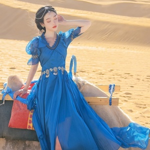 新疆穿搭民族风连衣裙沙漠裙子异域风情服装西域古装公主汉服女装