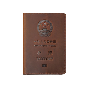 PASSPORT COVER中国版复古手工疯马皮护照套真皮护照夹证件包烫印