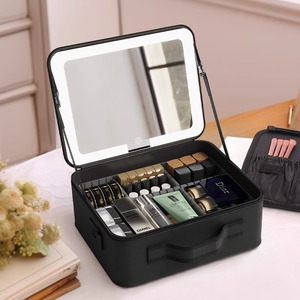 日本带镜子化妆包女大容量便携式化妆师专业跟妆箱精致高级化妆盒