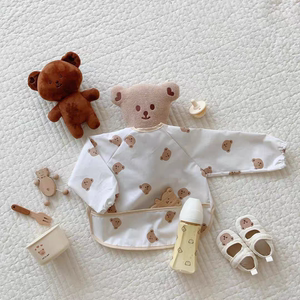 韩国儿童罩衣婴幼儿宝宝防水罩衣吃饭衣防污画画衣幼儿围兜围裙