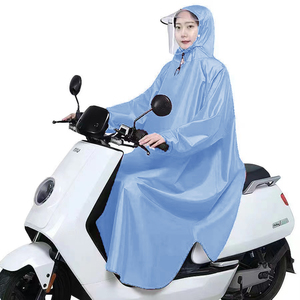有袖雨衣电动车摩托车自行车雨披单人男女士加大加厚双帽檐护脸带