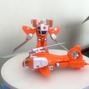 5.5寸洛洛历险记玩具百变机兽霹雳火龙卷风变形直升机玩具