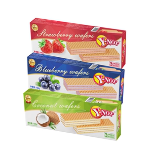 泰国进口欢乐小象威化饼干草莓椰子咖啡蓝莓夹心饼干100gX8盒包邮