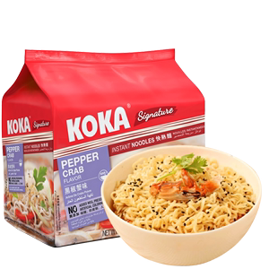新加坡进口可口牌KOKA黑椒蟹肉味快熟炒面泡面速食方便面85g*5